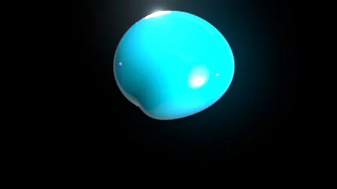 Liquid Sphere Fluid Morphing Orb: 3D Abstract Background Loop (4K Broadcast 16:9 Stock Footage 335735960