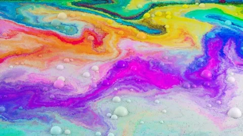 Liquid spheres colorful Stock Footage 255883410