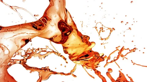 Liquid Splash. Alcohol, Tea, Cola. Stock Footage 50581607