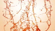 Liquid Splash. Alcohol, Tea, Cola. Fast Motion. Stock Footage