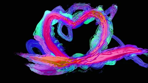 Liquid splash forming Heart Love, Valentine's Day, Ink Splash Stock Footage 85474227