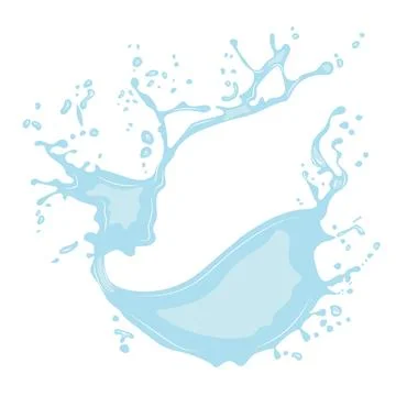 Liquid splash vector icon with splatter Stock Illustration
