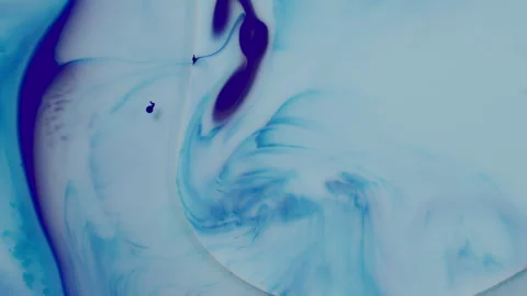 Liquid splashing, Abstract background, Water, Oil, Pale Blue Dye. Macro Video Stock Footage 304797342