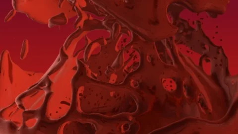 Liquid splatter red ball Stock Footage 103544788