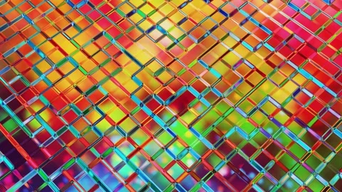Liquid square pattern like waves in looped motion. 3D stylish abstract Stock Footage 136294527