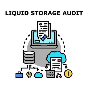 Liquid storage audit concept vector illustration 스톡 일러스트