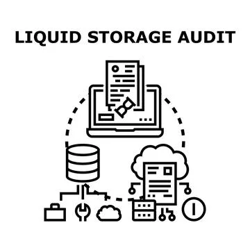 Liquid storage audit concept vector illustration Stock Illustration