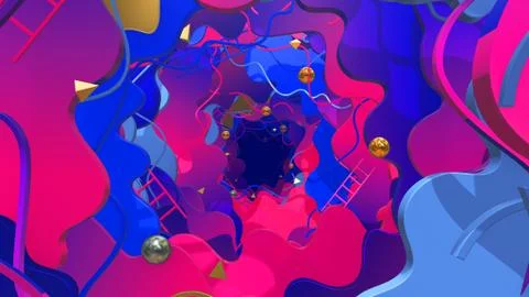 Liquid Style In 3d Geometry Illustrazione stock