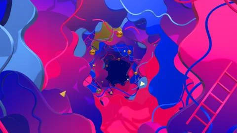 Liquid Style In 3d Geometry イラスト素材