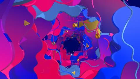 Liquid Style In 3d Geometry イラスト素材