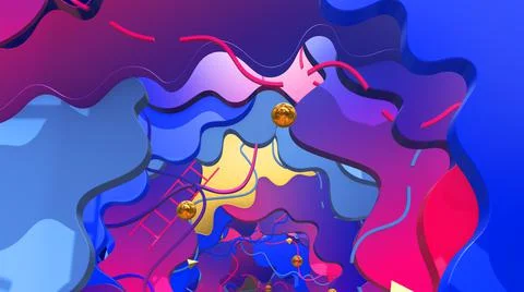 Liquid Style In 3d Geometry イラスト素材