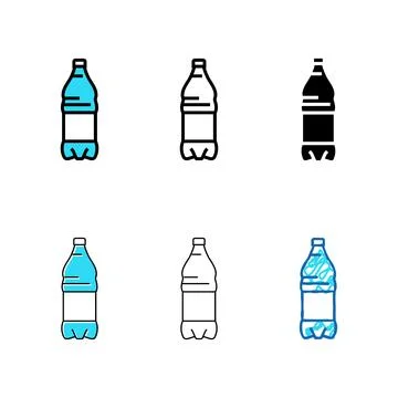 Liquid styles water plastic bottle color icon vector Stock Illustration