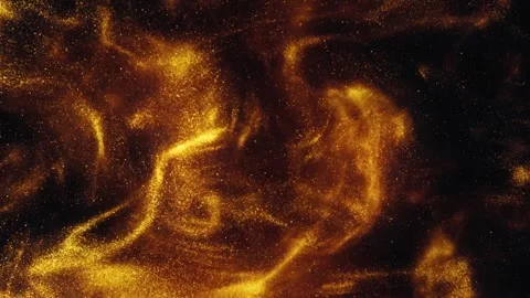 Liquid Sunshine - Mesmerizing Glitter Fluid and Yellow Paint in 4K Slow-Motion Stock Footage 241359269