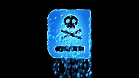 Liquid symbol book dead appears with water droplets. Then dissolves with drops Stock Footage 100367297