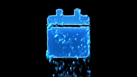 Liquid symbol calendar solid appears with water droplets. Then dissolves with Stock Footage 100360544