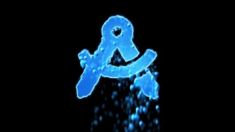 Liquid symbol drafting compass appears with water droplets. Then dissolves with Stock Footage 100732392