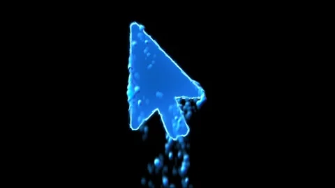 Liquid symbol mouse pointer appears with water droplets. Then dissolves with Stock Footage 101748692