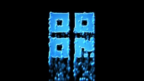 Liquid symbol qrcode appears with water droplets. Then dissolves with drops of Stock Footage 101977365