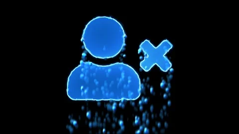 Liquid symbol user delete appears with water droplets. Then dissolves with drops Stock Footage 102629080