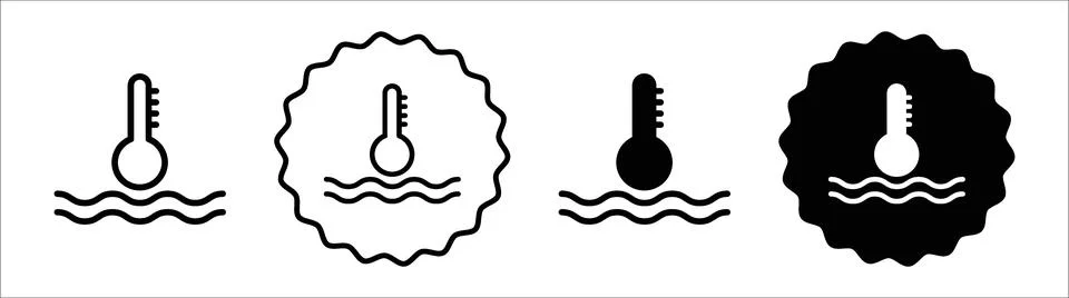 Liquid temperature icon logo set vector Stock Illustration