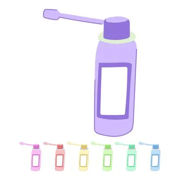 Liquid throat spray bottle vector cartoon graphic Stock Illustration