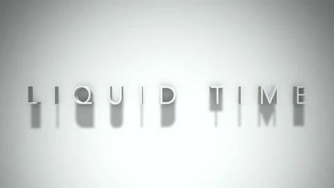 Liquid time 3D title animation with shadows on a white background Video stock 297040751