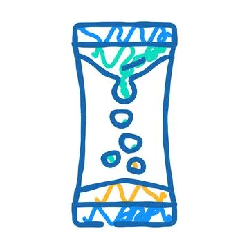Liquid timer fidget toy icon doodle illustration Stock Illustration