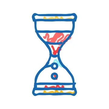 Liquid timer fidget toy icon doodle illustration Stock Illustration