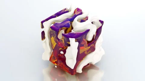 Liquid Transculent Cube 10 4K Stock Footage 266550035