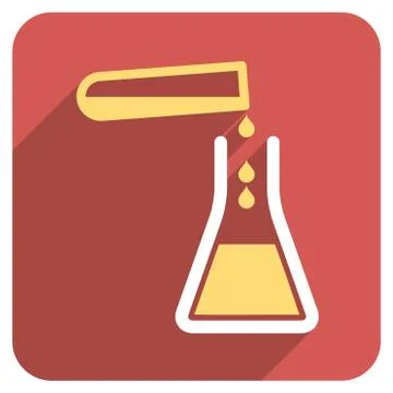 Liquid Transfusion Flat Rounded Square Icon with Long Shadow Stock Illustration