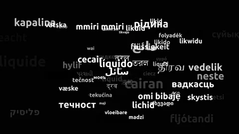 Liquid Translated in 72 Worldwide Languages Endless Looping 3d Zooming Wordcl Stock Footage 145202282