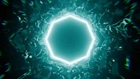 Liquid Tunnel Effect VJ Loop 4K - Hypnotic Music Background Animation Teal Stock Footage 293944316