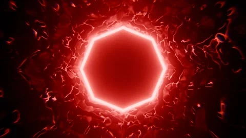 Liquid Tunnel Effect VJ Loop 4K - Hypnotic Music Background Animation Red Stock Footage 293944406