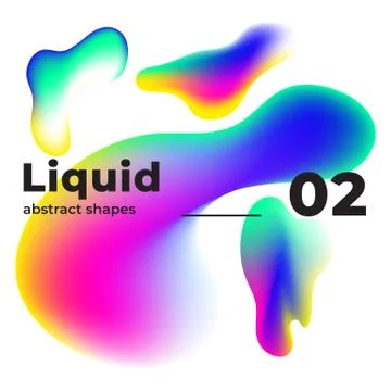 Liquid vector colorful shapes multicolor ink Stock Illustration