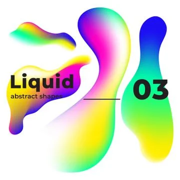 Liquid vector colorful shapes multicolor ink Stock Illustration
