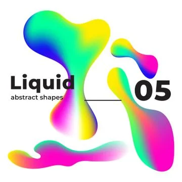 Liquid vector colorful shapes multicolor ink Stock Illustration