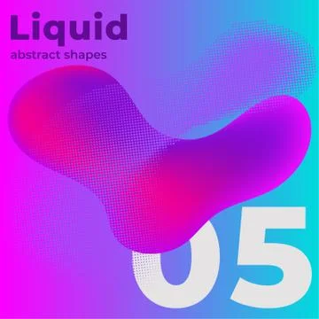 Liquid vector colorful shapes multicolor ink Stock Illustration