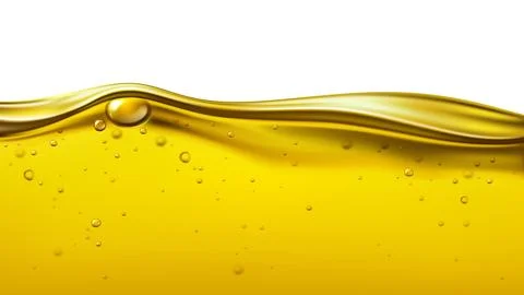 Liquid vegetable oil wave background with drops Stock Illustration