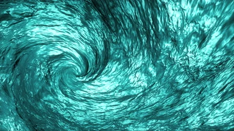 Liquid vortex looping animation. Cyan blue - green spiral flow. Stock Footage