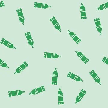 Liquid water plastic bottle glyph seamless pattern Stock Illustration