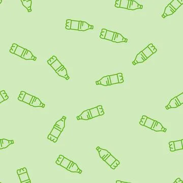 Liquid water plastic bottle line seamless pattern Stock Illustration
