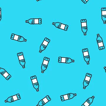 Liquid water plastic bottle vector seamless pattern 스톡 일러스트