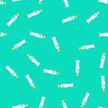 Liquid water plastic bottle vector seamless pattern Illustrazione stock