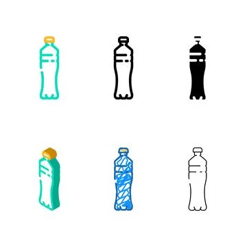 Liquid water plastic edition bottle color icon vector Stock Illustration