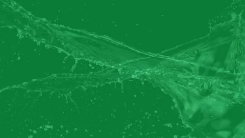 Liquid water splash shape animation. 4K Green screen background Stock Footage 294458167