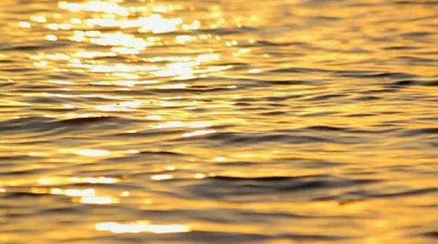 Liquid water waves on sunrise Stock Footage 8762044