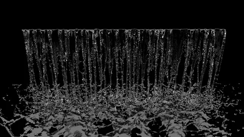 Liquid Waterfall top view on black backg... | Stock Video | Pond5