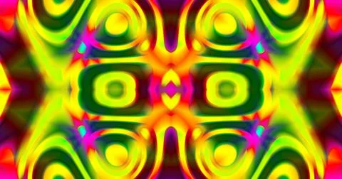 Liquid Wave Blob Fluorescent Neon Abstract Pattern Background Kaleidoscope Illustrazione stock