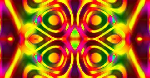 Liquid Wave Blob Fluorescent Neon Abstract Pattern Background Kaleidoscope Illustrazione stock