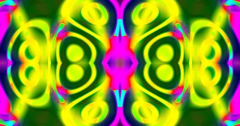 Liquid Wave Blob Fluorescent Neon Abstract Pattern Background Kaleidoscope Illustrazione stock